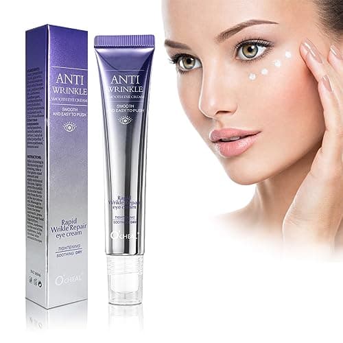 Image of mercham Retinol Eye Cream Anti Aging, Under Eye Cream with Cooling Roller for Dark Circles and Puffy Eyes Bags, Reduce Fine Lines, Brightening & Moisturizing Eye Repair Cream for all Skin Types- 20g