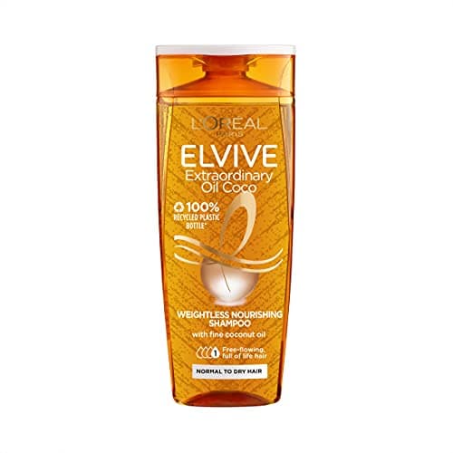 Image of Elvive Haircare L'Oreal Paris Extraordinary Oil Weightless Nourishing Shampoom, Coconut, 400 ml