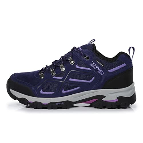 Image of Regatta Womens/Ladies Tebay Waterproof Suede Walking Shoes (6.5 UK) (Midnight/Lilac Bloom)