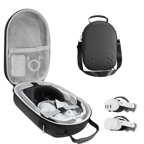 Image of bibuks Hard Carrying Case Compatible with Oculus Meta Quest 3/3S,VR Headset Elite Strap and Touch Controller Accessories Carry Case,Hard Shell Travel Storage Bag (Black)