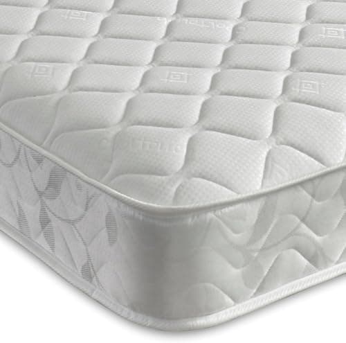 Image of Starlight Beds Cool Touch Single Memory Foam Mattress, Maximum Value, Coil Sprung Mattress. Soft Firmness, White, 18cm Deep. 3ft Single Mattress (90cm x 190cm)