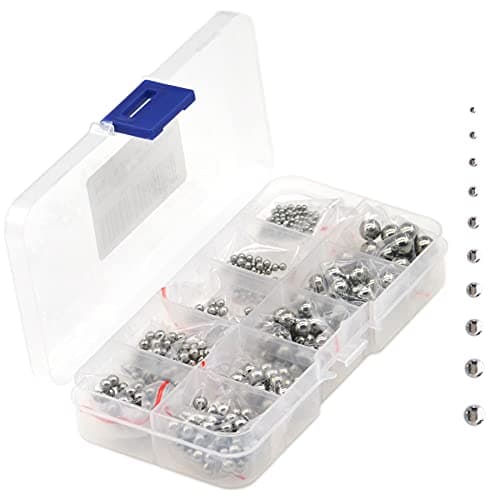 Image of 570 Pieces 304 Stainless Steel Precision Bearing Balls 10 Sizes of Steel Ball 2-7mm