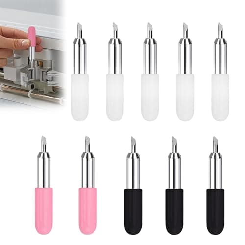 Image of 10 Pcs Replacement Blades for Cricut Joy, Cricut Joy Accessories, Cutting Blades Includes 5X 45° Standard Fine Point, 3X 60° Deep Cut, 2X 30° Shallow Cut, Vinyl Cutting Knife for DIY