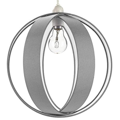 Image of Modern Grey Faux Silk Satin Fabric Cocoon Globe Design Ceiling Easy Fit Pendant Light Shade | 60w Maximum | Designer Style | 30cm Diameter by Happy Homewares