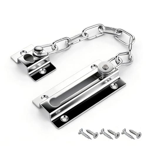 Image of Stainless Steel Door Chain,Heavy Duty Internal Door Chains for Front Foor, Anti Theft Chain Lock for Door with Screws, Door Chain Lock, Door Security Chain, Front Door Chain Lock