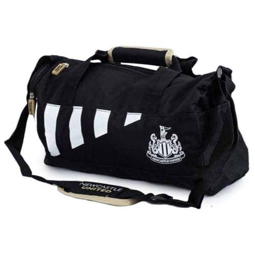 Image of Hy-Pro Newcastle United F.C. Large Duffle Bag – Black & White Striped Holdall, Official NUFC Sports Bag for Gym, Travel, Training & Football Gear