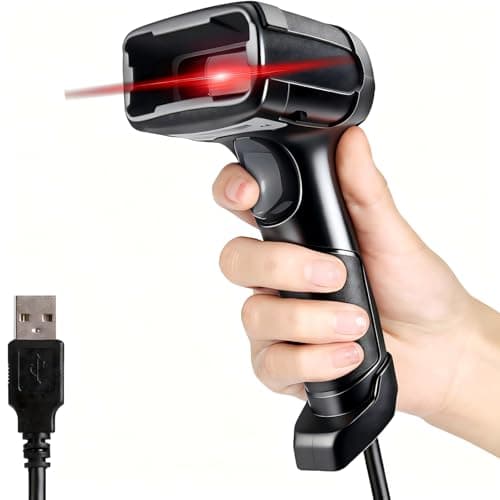 Image of LENVII Handheld 2D Barcode Scanner USB Barcode Reader Support 1D 2D QR code Scanning Induction Recognition Speed Fast Suitable Shop Warehouse Storage logistics（Black）