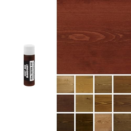 Image of Littlefair's Wood Stain Water-Based - (Very Red Mahogany) – Non-Toxic, Eco-Friendly & Quick Drying - Easy-to-Apply, Concentrated Formula for All Wood Types – 15ml Tester Pot