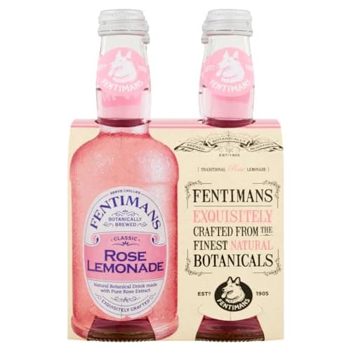 Image of Fentimans Rose Lemonade - Botanically Brewed Lemonade made with Lemon Juice - Exquisitely Crafted & Refreshing Soft Drinks - Gluten-Free and Vegan Friendly Soft Drinks - 4 x 275ml Bottles