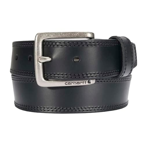 Image of Carhartt Men's Casual Rugged for Men, Available in Multiple Styles, Colors & Sizes Belt, Hamilton Belt (Black With Nickel Roller Finish), 36 UK