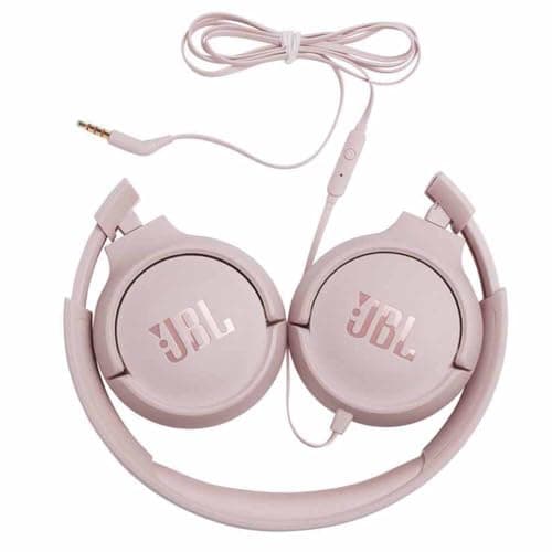 Image of JBL Tune 500 On-Ear Lightweight Foldable Headphones with Pure Bass Sound, 1-Button Remote with Built-In Microphone, Pink