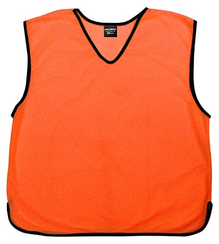 Image of Prospo 5 X Sports Mesh Training Football Bibs Soccer Rugby Mesh Bib - Pack of 5 (Orange, Mens (Large to XL))