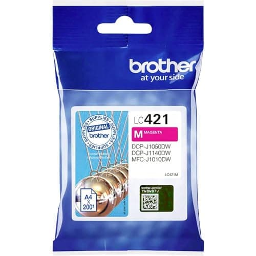 Image of Brother LC-421M Inkjet Cartridge, Magenta, Single Pack, includes 1 x Inkjet Cartridge, Brother Genuine Supplies