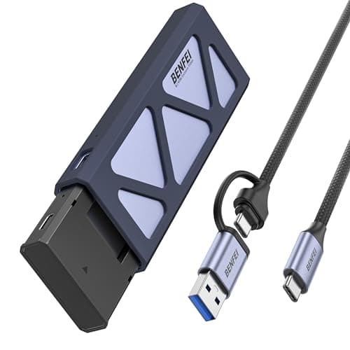 Image of Benfei M.2 NVMe SSD Enclosure, Tool-Free USB-C (10Gbps) to M.2 & B&M Key Adapter, Power Loss Protection - Compatible with 2230/2242/2260/2280 SSDs