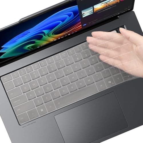 Image of MUBUY Keyboard Cover for Lenovo ThinkPad X9 14 Gen 1, ThinkPad X9 14 Aura 14 Inch & Thinkpad X9 15 Gen 1, ThinkPad X9 15 Aura 15.3 Inch Laptop, US Layout Silicone Keyboard Protective Skin -TPU