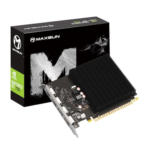 Image of maxsun GeForce GT 730 4GB GDDR3 Graphics Card, 4X HDMI, Support 4K@30Hz Video Card, PCI Express 2.0 x8, Silent GPU(4G4H)