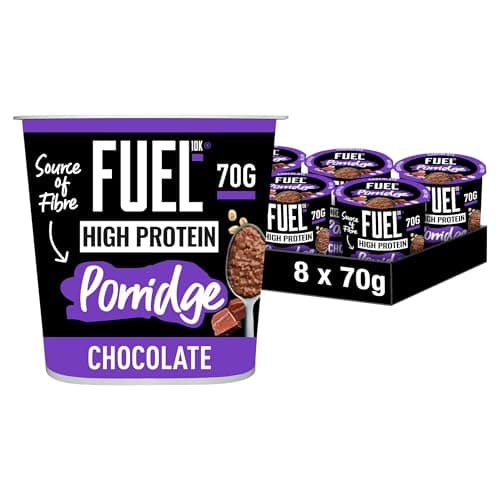 Image of FUEL10K Porridge Pots, Chocolate - 8x70g - High Protein On The Go Breakfast