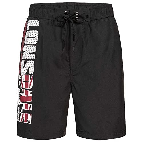 Image of Lonsdale Men's carnkie Shorts, Black/red/White, L