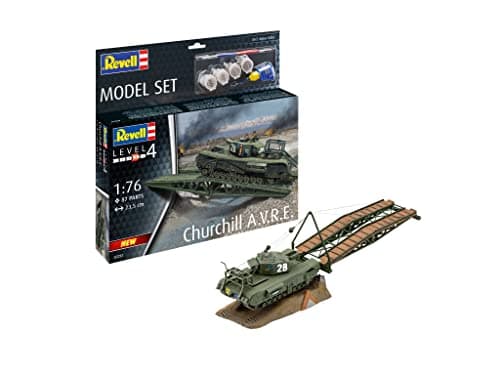 Image of Revell Model Set 63297 Churchill A.V.R.E. 1:76 Scale Unbuilt/Unpainted Plastic Model Kit With Accessories