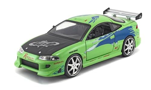 Image of Fast & Furious 1995 MITSUBISHI ECLIPSE 1:24 die-cast model car, toys for kids and adults, collect and play vehicle