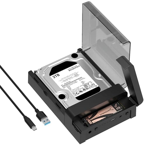Image of SABRENT Hard Drive Docking Station, M.2 NVMe Enclosure, 2.5 3.5 Inch Hard Drive, External SSD Enclosure Hard Drive Reader, Offline Cloning, Tool-Free (DS-UFNC)