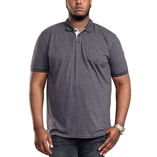 Image of D555 Duke Mens King Size Polo Shirt - Charcoal - 7XL