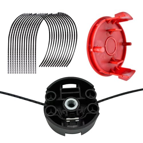 Image of Bosch F016800431 Trimmer Line, Replacement for Bosch Grass Trimmer AFS 23-37 Brush Cutter, 37cm x 3.5mm Strimmer Line with F016F04841 Spool Cover, F016F04839 Cutting Head (12pcs)
