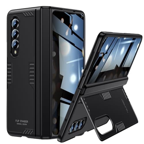 Image of spoovcto for Samsung Z Fold4 Case: Privacy Screen Protector & Kickstand, Slim Hinge Protection, Wireless Charging Phone Stand Cover for Galaxy Z Fold 4 5G (Privacy Black)