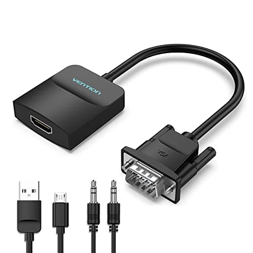 Image of VENTION VGA to HDMI Adapter Converter with Audio 1080P 0.15m, dsub to hdmi Converter VGA to HDMI for monitor Adapter for Computer, Desktop, Laptop, PC, Monitor(ABS Shell)