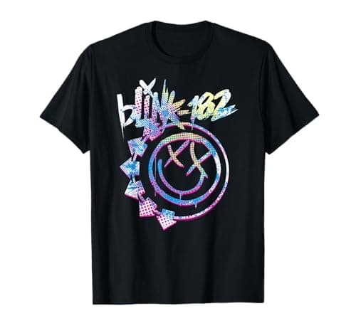 Image of Official Blink 182 Colourful Inset Rock Music T-Shirt