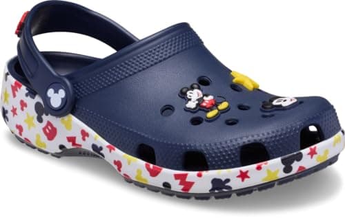 Image of Crocs Unisex-Child Kids' Disney Clog | Mickey Minnie Mouse Shoes, Navy/Mickey Jibbitz, 7 UK Child