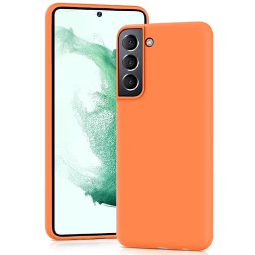 Image of YATWIN Silicone Case for Samsung Galaxy S22, Soft-Touch, Shockproof, DustProof, Antiskid Full Body Armour Phone Cover for Samsung Galaxy S22 - Orange