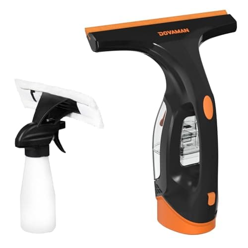 Image of DOVAMAN WC01A Window Vac, 30min Runtime, 280mm Nozzle, 150ml Water Tank, Spray Bottle and 2 Microfibre Cloths, 700g Lightweight, Cordless Window Vacuum Cleaner for Windows, Tiles and Smooth Surfaces