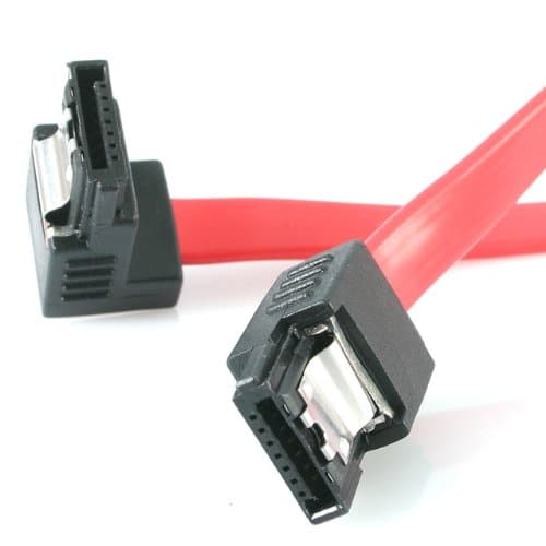 Image of StarTech.com 12in Latching SATA to Right Angle SATA Serial ATA Cable (LSATA12RA1),Red