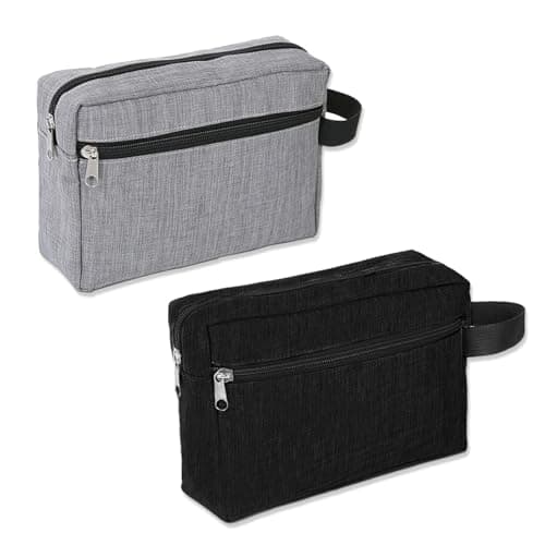 Image of BDSHUNBF 2 Pcs Men's Wash Bags - Travel Friendly Washbags for Men - Black Small Men's Toiletry Bag for Traveling and Everyday Use