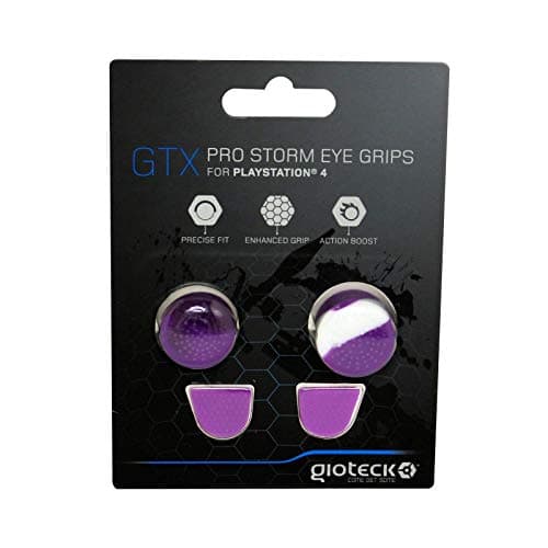 Image of Gioteck GTX PS4 Thumb Grips - Silicone Caps for Joysticks - Non-Slip - Aiming Aid - PS4 Controller Protection - Camo Mauve and White