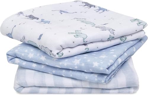 Image of aden + anais 100% Cotton Muslin Musy Squares, Multi-use Baby Cloths for Girls & Boys, 70x70cm, Ideal Newborn & Infant Nursing Set, Perfect Shower Gifts, 3 Pack, rising star
