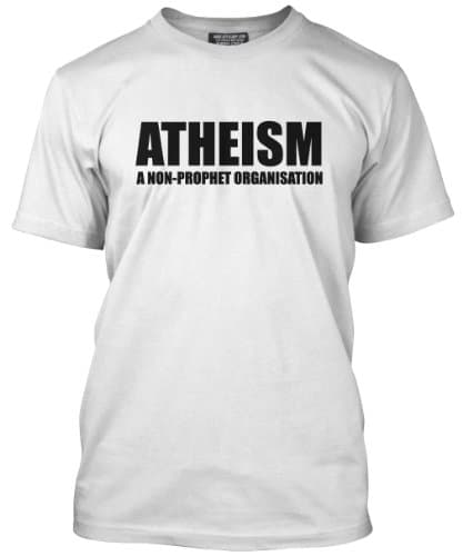 Image of HotScamp Atheism Men's Unisex T-Shirt - White XXX-Large