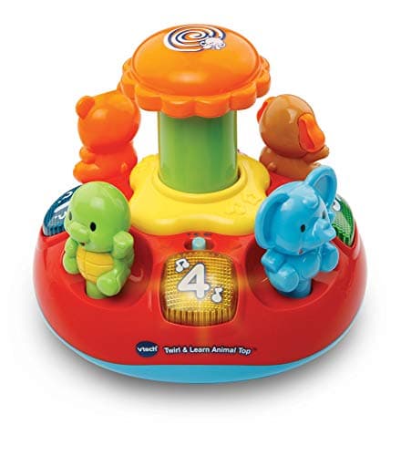 Image of VTech Push & Play Spinning Top | Music, Lights, Animals, Shapes and Colours | Great for Motor Skill, Tactile Stimulation, Language Development & Suitable for Ages 6 Months +