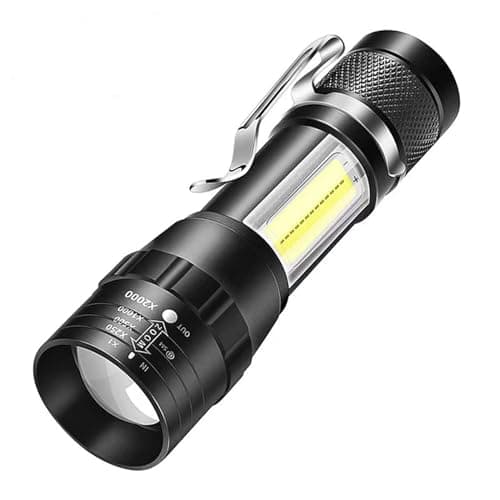Image of 2026 High Power LED Flashlight Rechargeable Portable Torch with Multiple Modes for Outdoor Emergency and Daily Use (Black, One Size)