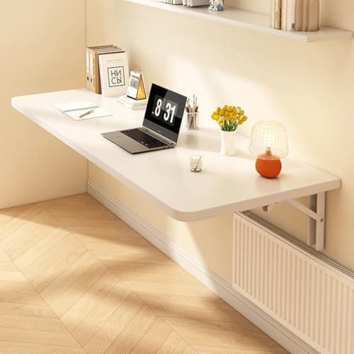 Image of CHZIMADE Wall Mounted Table Desk Folding Floating Laptop Desk Table for Small Space Study Bedroom Dining Kitchen