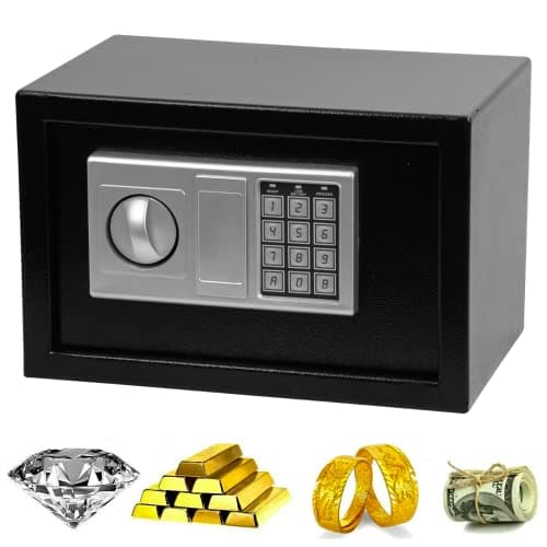 Image of Heavy Duty Steel Digital Electronic Security Safe Home Office Money Safety Box By Crystals® (8.5L Electric Safe_Black)