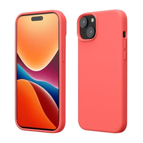 Image of kwmobile Case for iPhone 15 Plus Case - Soft TPU Silicone Cover - Neon Coral