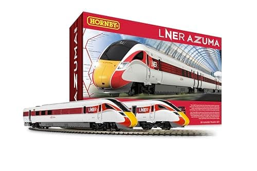 Image of Hornby - R1288M LNER Azuma High Speed Railway Junior Train Set - 800201 Locomotive 2 Drive Units and 1 passenger coach. New Tooling.