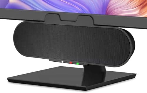 Image of Cyber Acoustics USB & Bluetooth Speaker Bar (CA-2890PRO) USB Powered Speaker with Speakerphone for PC and Bluetooth for Smartphones, Clamps to Monitors up to 2 Inches Thick