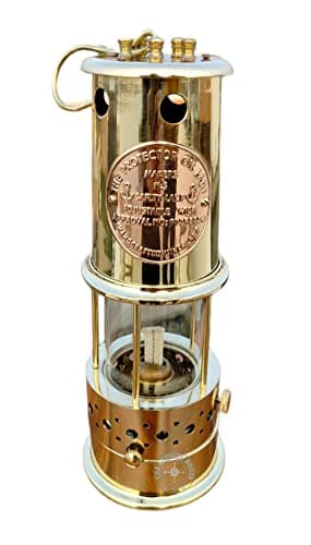 Image of Large Vintage Solid Brass Working Nautical Miner Lamp Oil Ship Lantern Maritime Gift