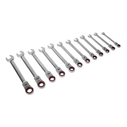 Image of Sealey AK63942 12pc Flexi-Head Ratchet Combination Spanner Set