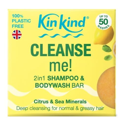 Image of KinKind Shampoo Bar - CLEANSE Me! 2 in 1 Solid Shampoo & BodyWash for Normal to Greasy Hair | Natural, Travel-Friendly | Up to 50 Washes - Vegan & Cruelty Free
