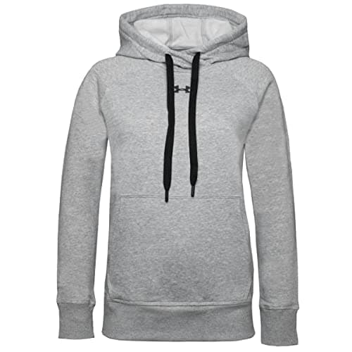 Image of Under Armour Rival Fleece Hb Hoodie Warm-up Top, Women Grey, Steel Medium Heather / Black / Black (035), MD