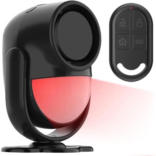 Image of Shed Alarm, Shed Security Alarm for Home / Ranch / Van / Carport / Shop Infrared Detection Technology with 328ft Remote SOS Button Battery Powered 125db Extra Loud - Black
